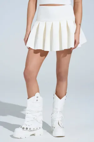 PAXTON SUPERLUXE PLEATED MINI SKIRT IN WHITE