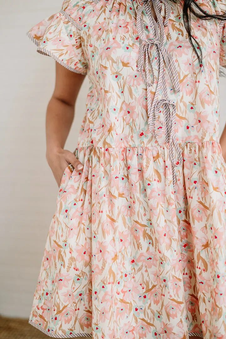Peach Blossom Floral Dress
