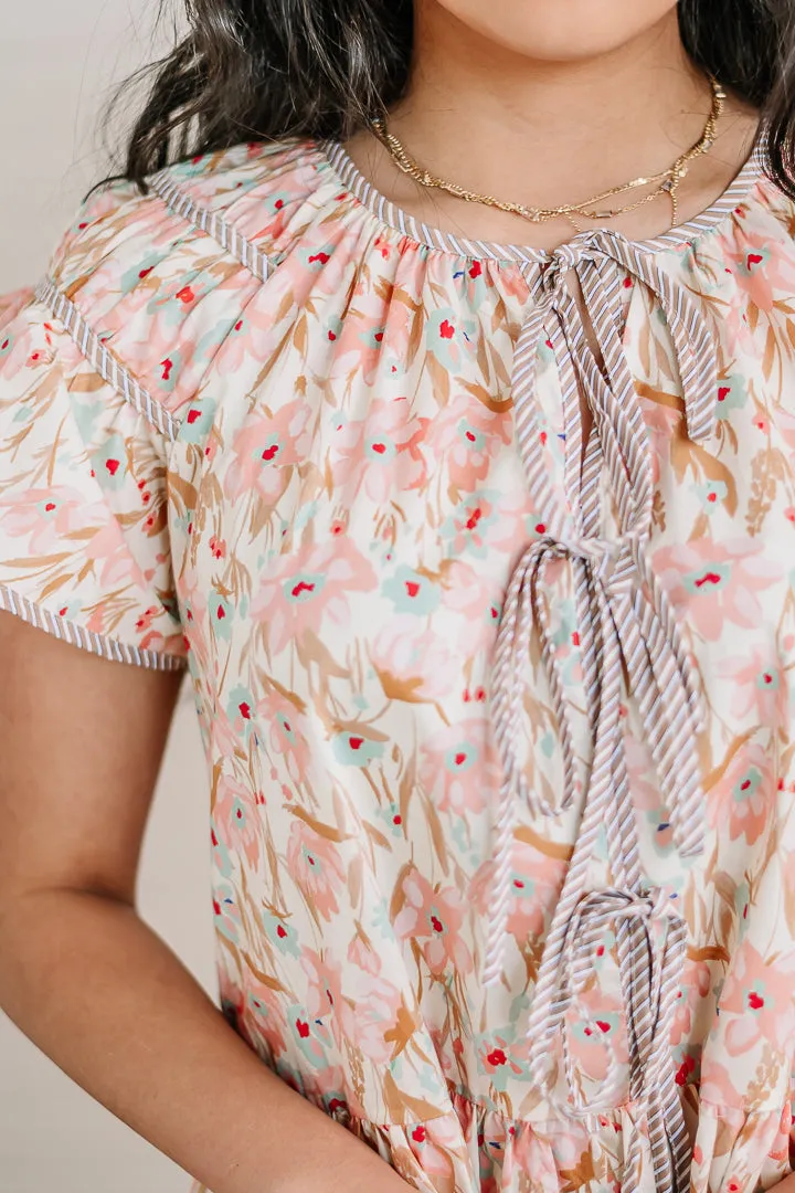 Peach Blossom Floral Dress