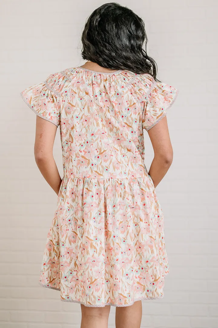 Peach Blossom Floral Dress