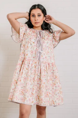 Peach Blossom Floral Dress