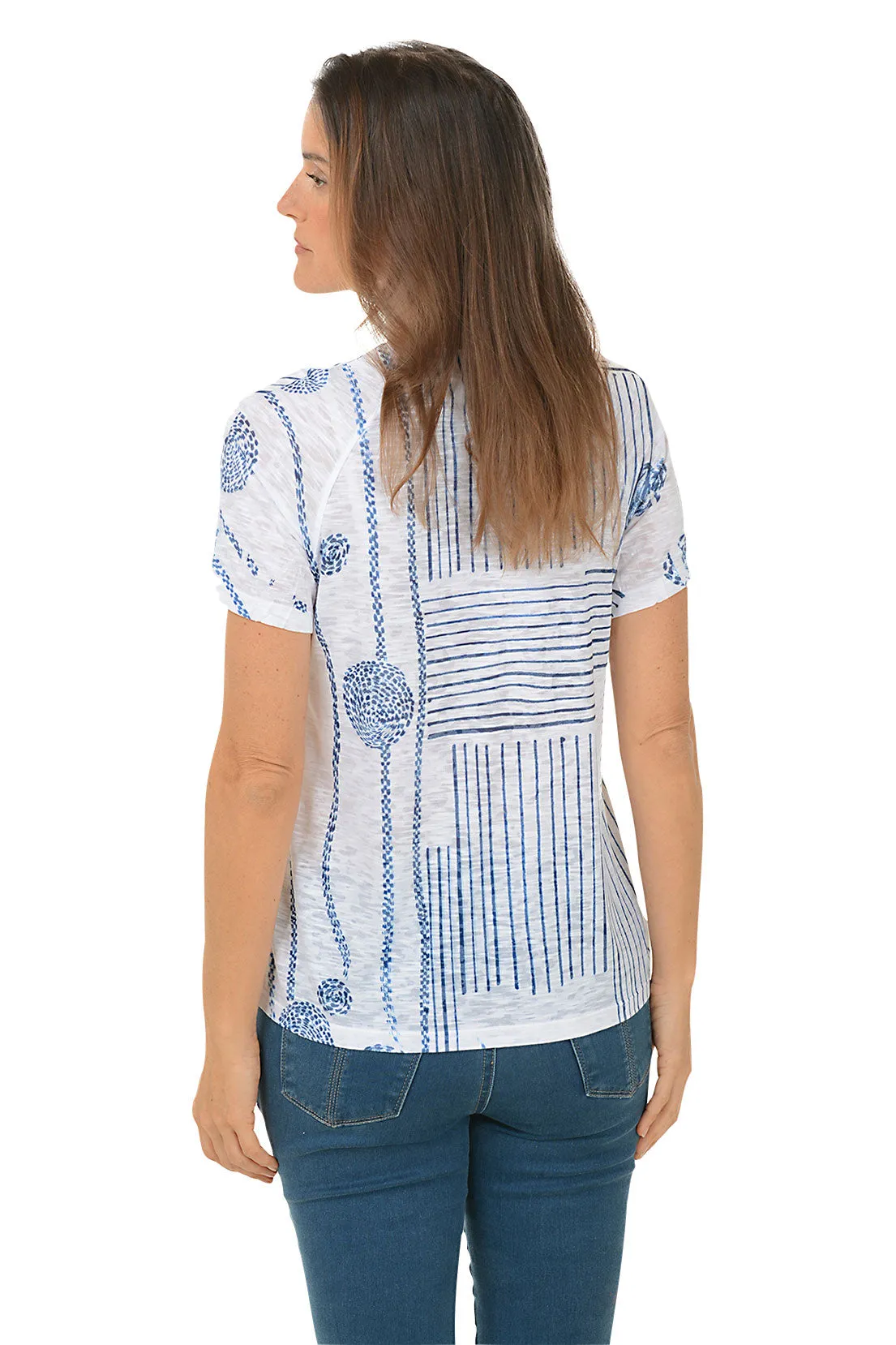 Petite Dandelions Burnout V-Neck Tee
