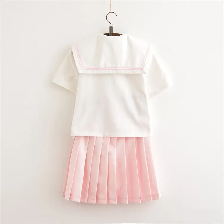 Pink JK Uniform Students Skirts Set