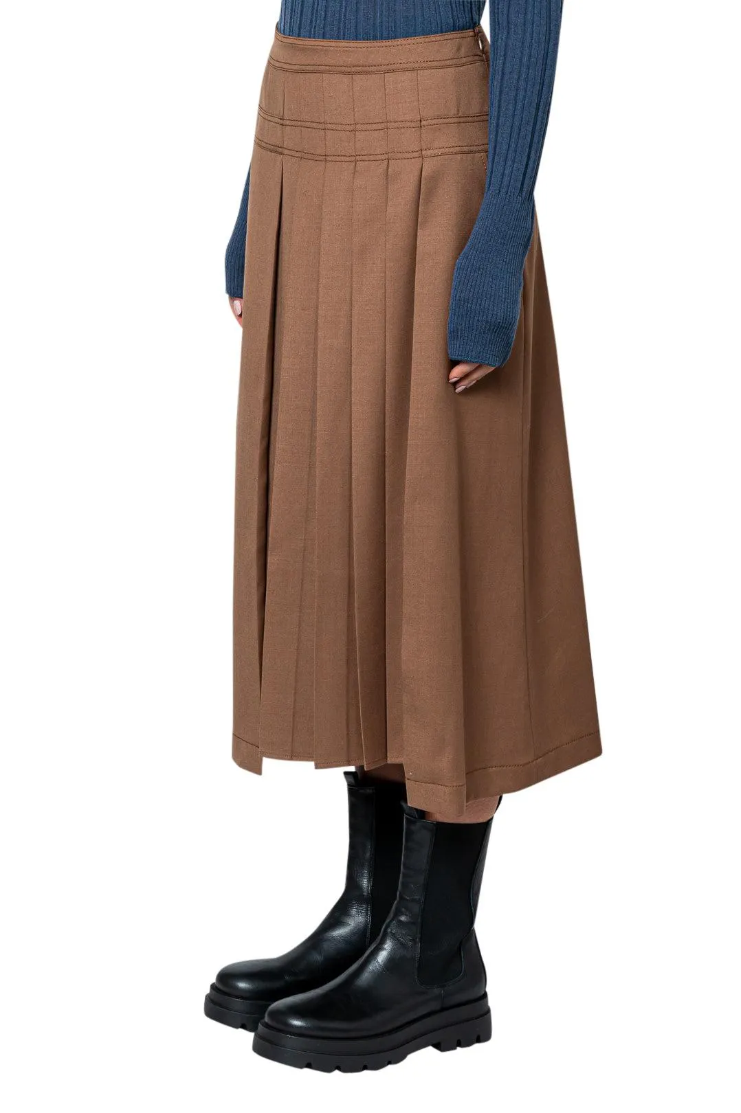 Pleated midi skirt