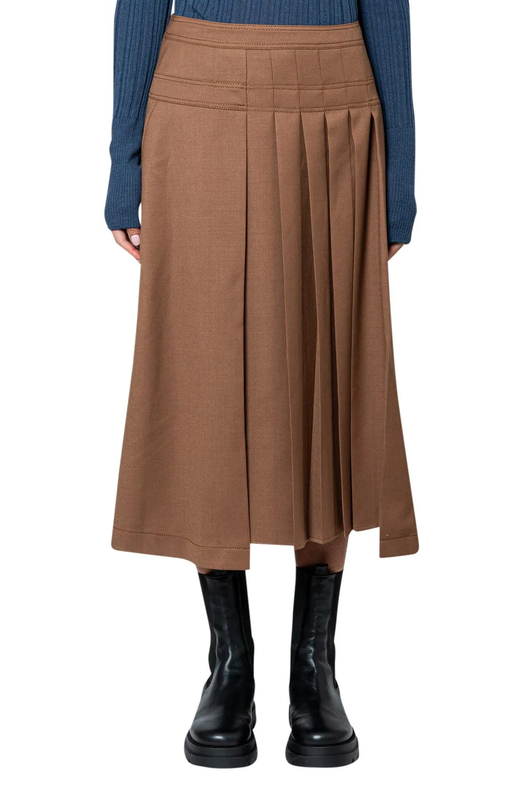 Pleated midi skirt