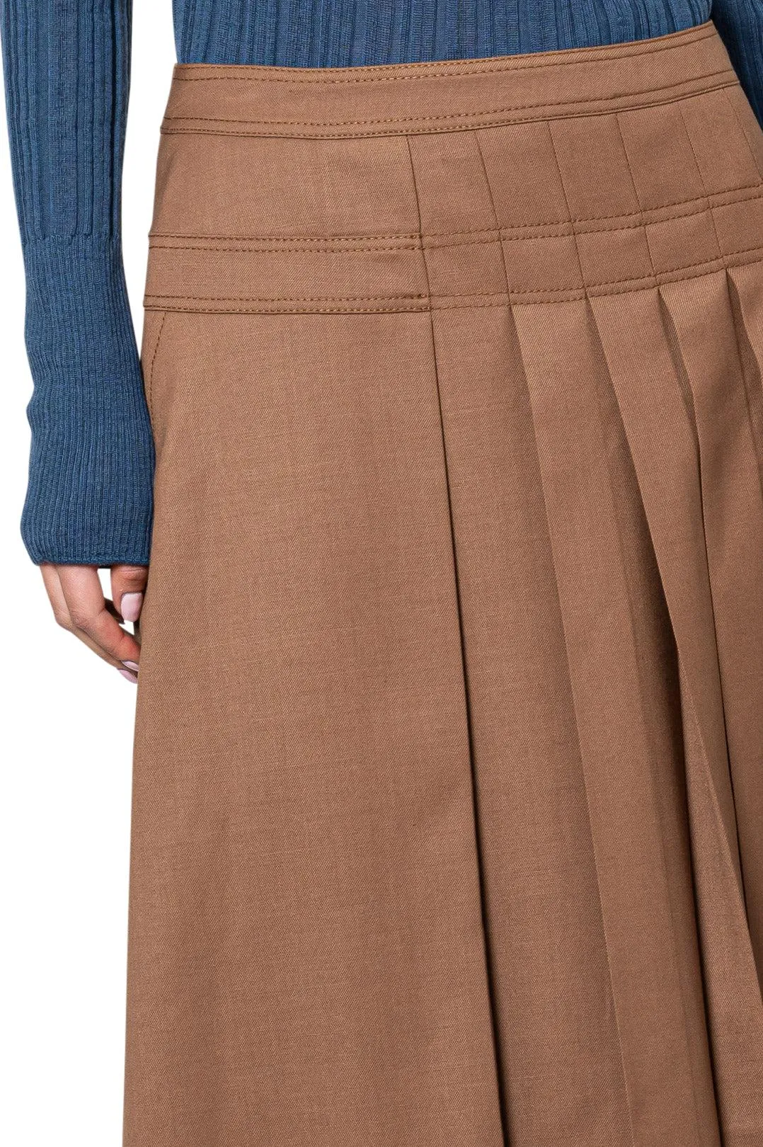 Pleated midi skirt