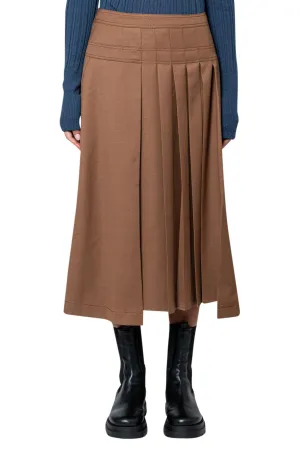 Pleated midi skirt