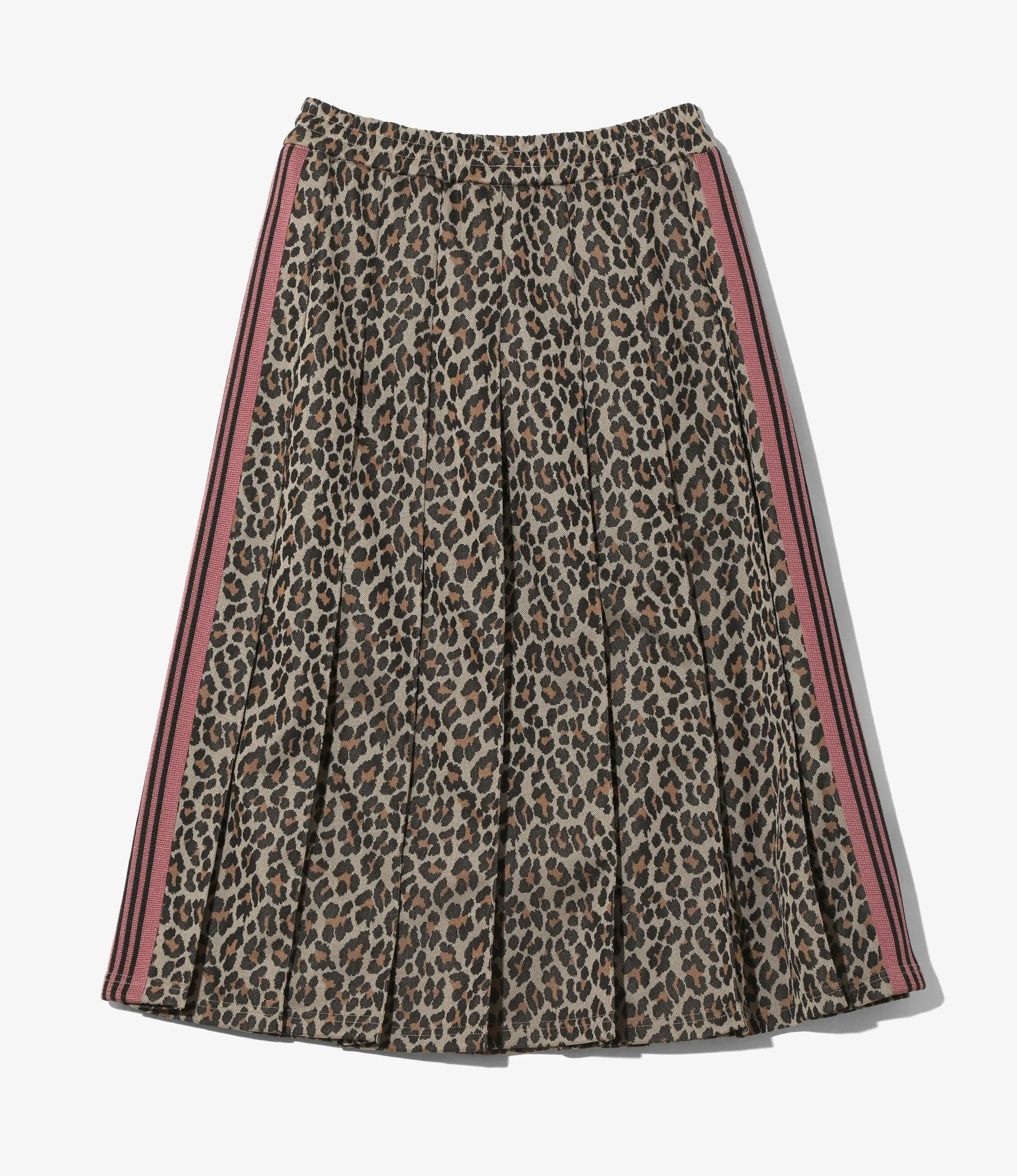 Pleated Track Skirt – Leopard Jacquard
