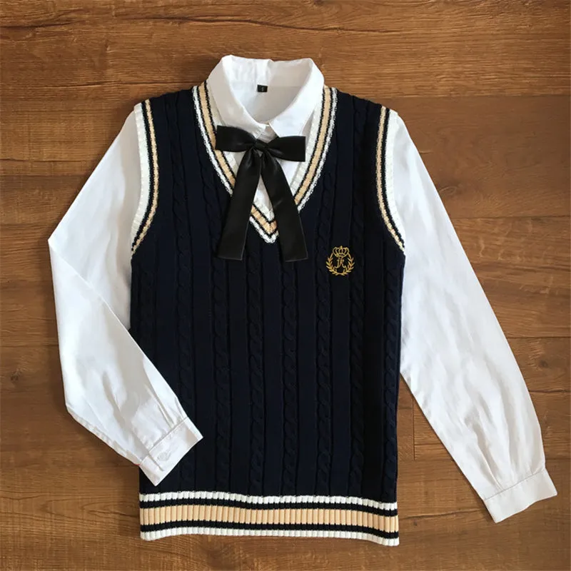 "JK EMBROIDERED V-NECK SWEATER" VEST N081404