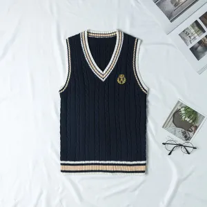 "JK EMBROIDERED V-NECK SWEATER" VEST N081404