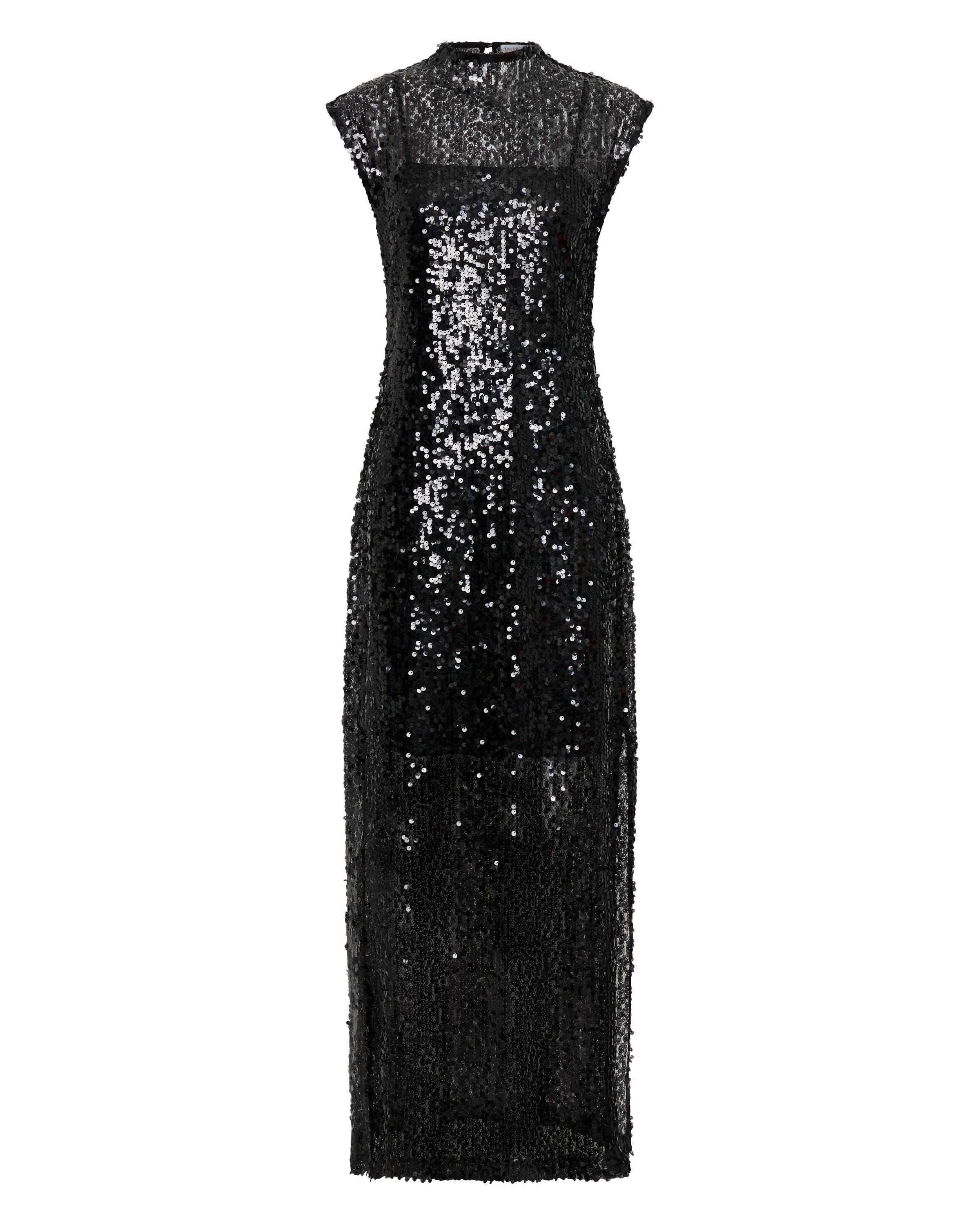 REFLECTION SEQUIN MAXI DRESS | BLACK