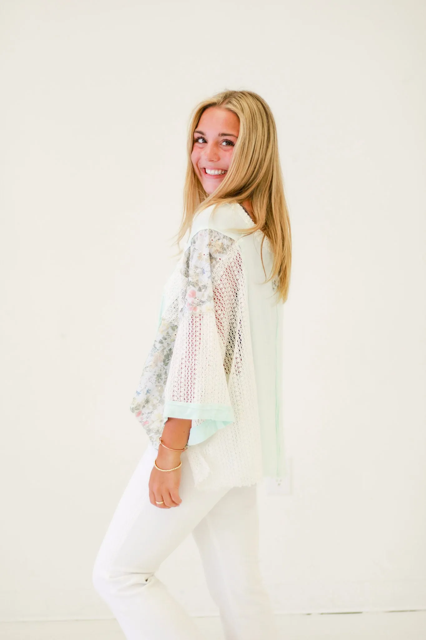 Relaxed Vibe V-Neck Top in Soda Candy