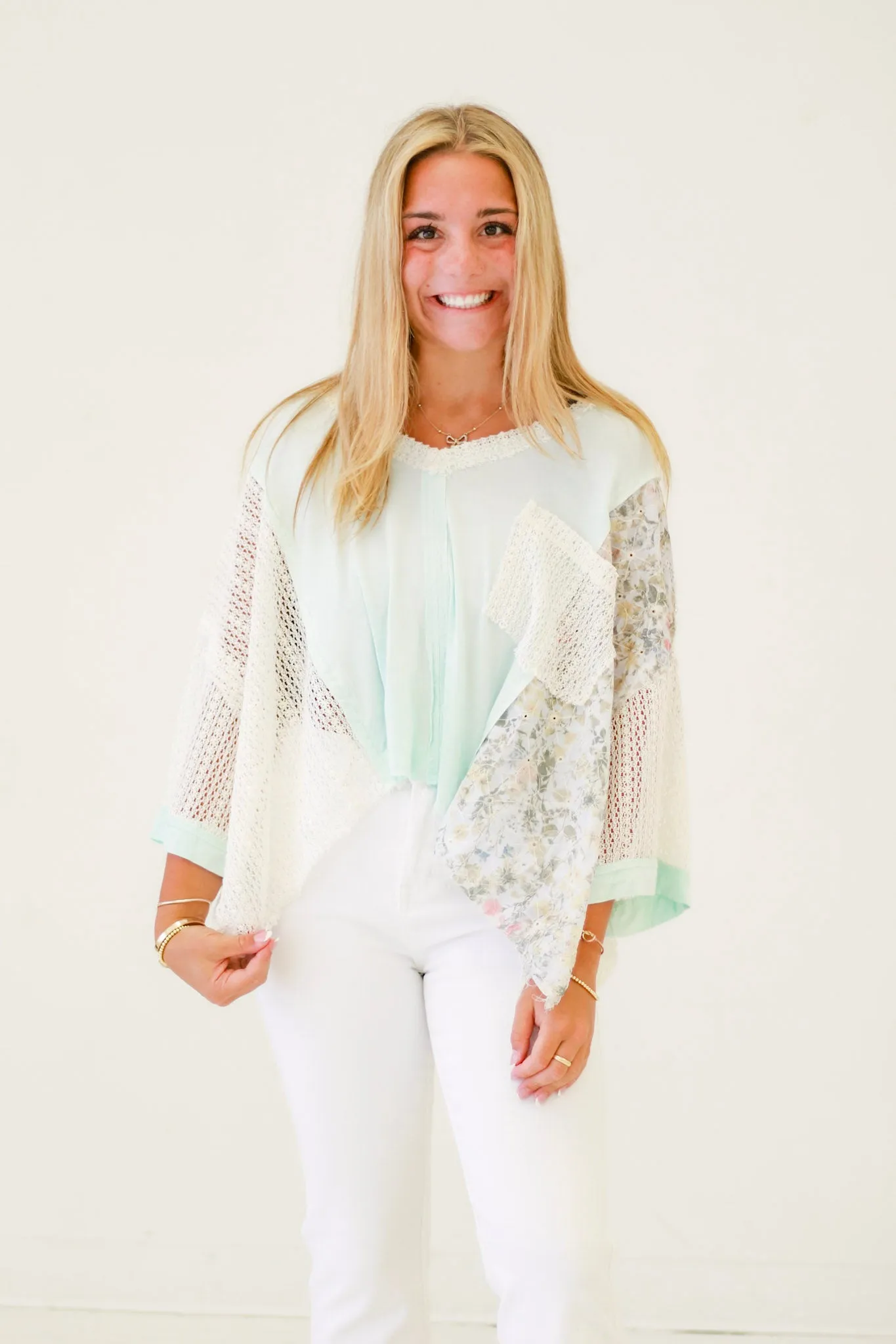 Relaxed Vibe V-Neck Top in Soda Candy