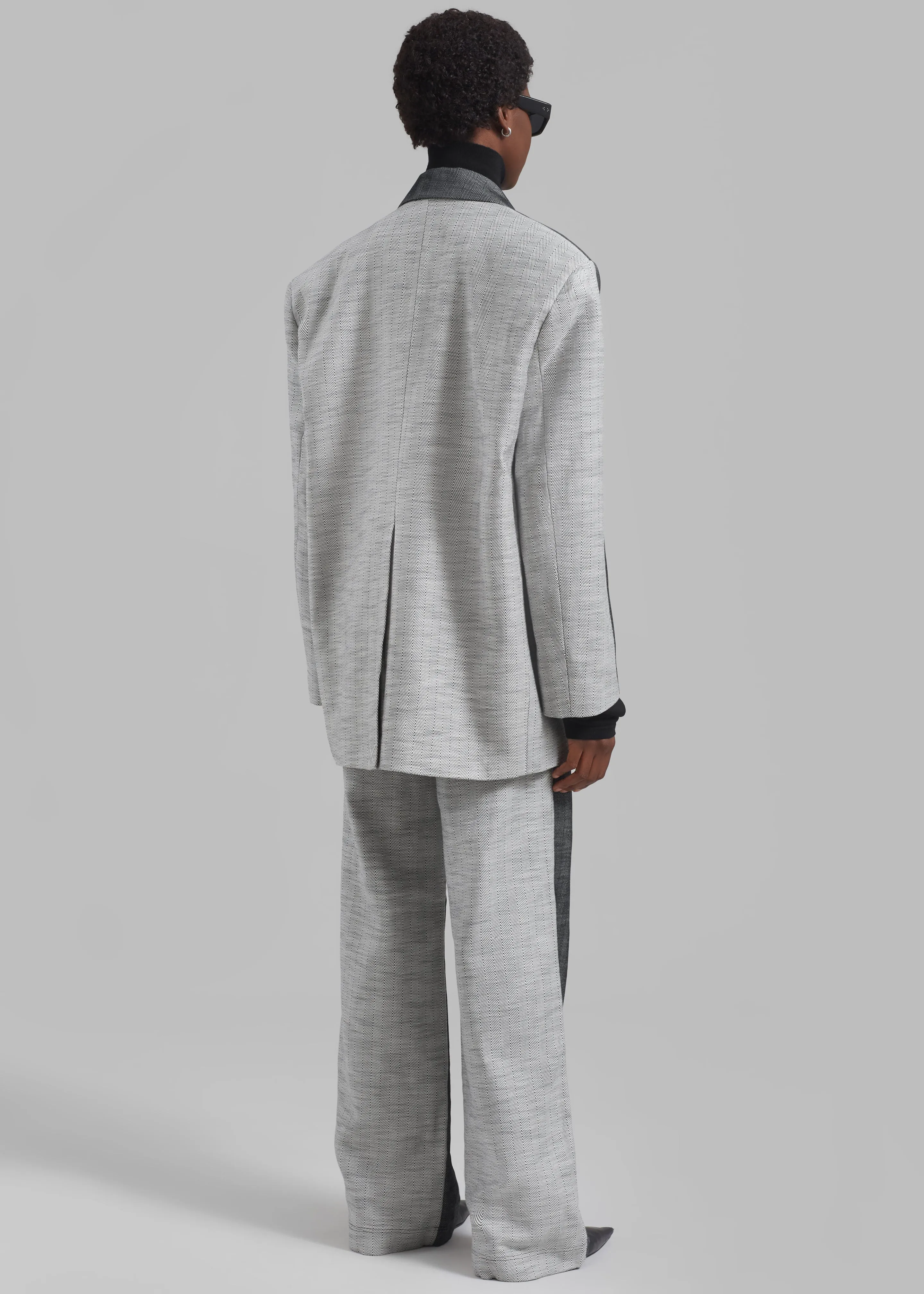 REMAIN Two Side Oversized Blazer - Black Comb