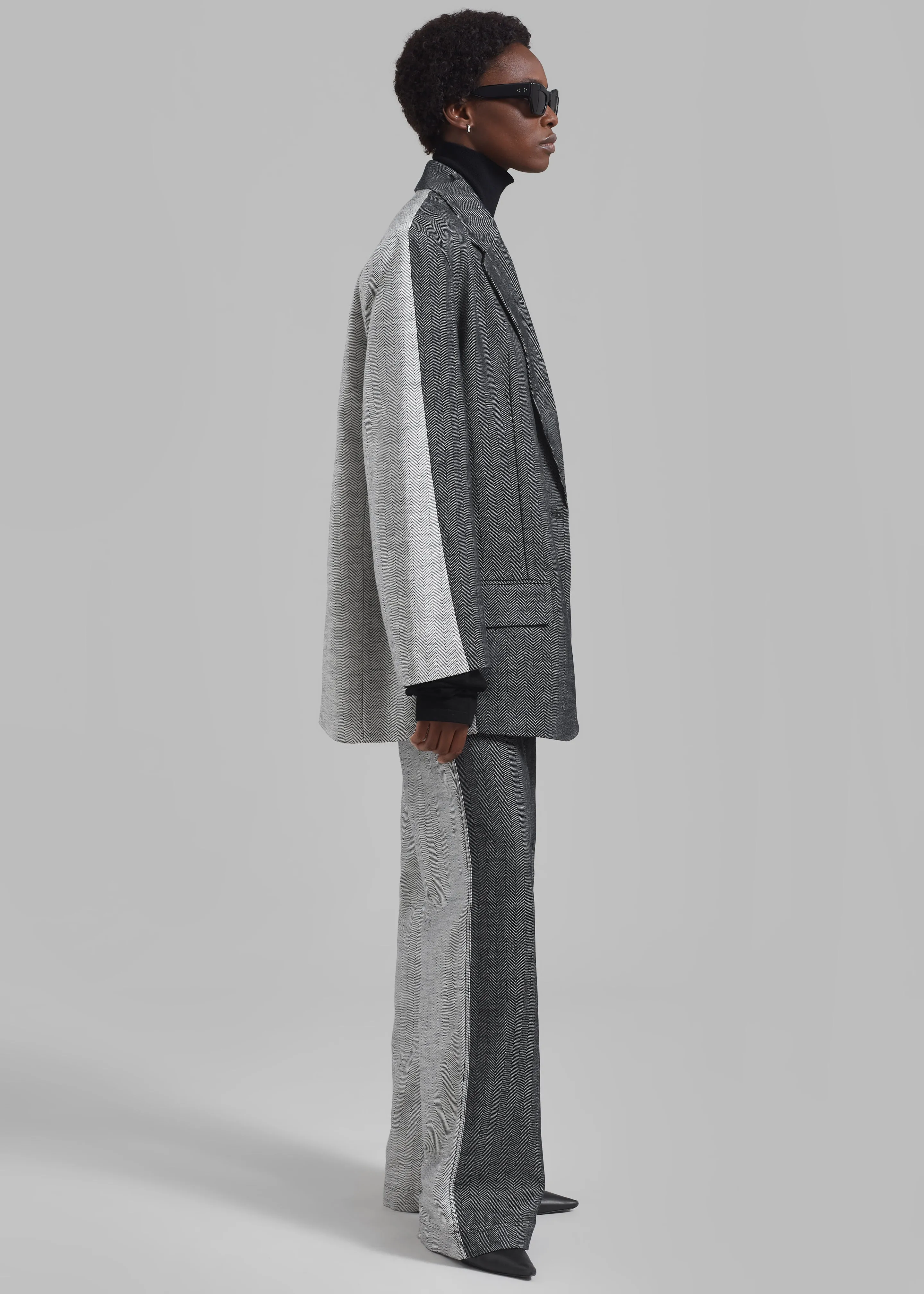 REMAIN Two Side Oversized Blazer - Black Comb