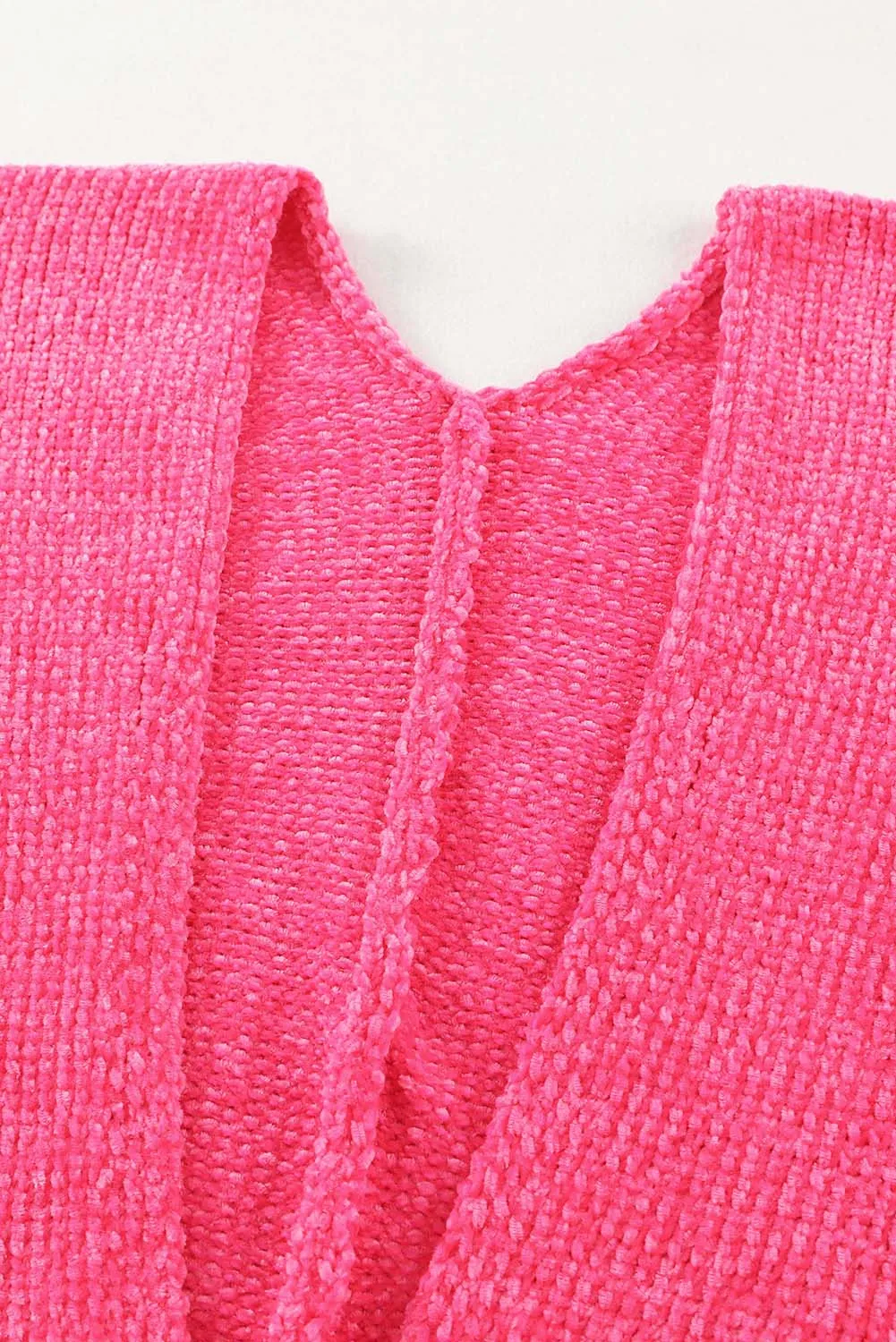 Rose Button Plunging V Neck Pocketed Sweater Cardigan