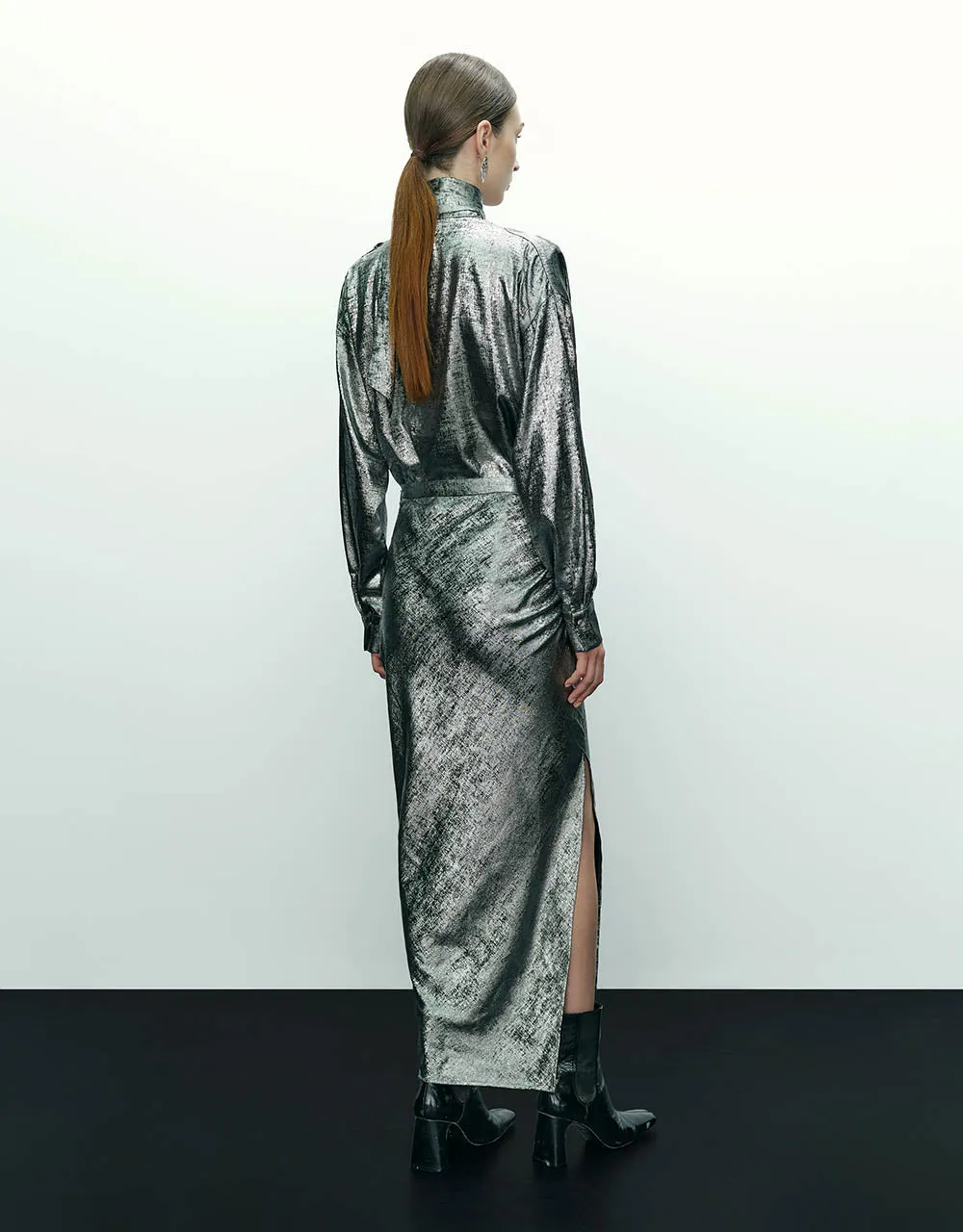 Ruched Wrapped Straight Skirt