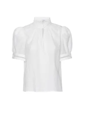 Ruffle Collar Inset Lace Top