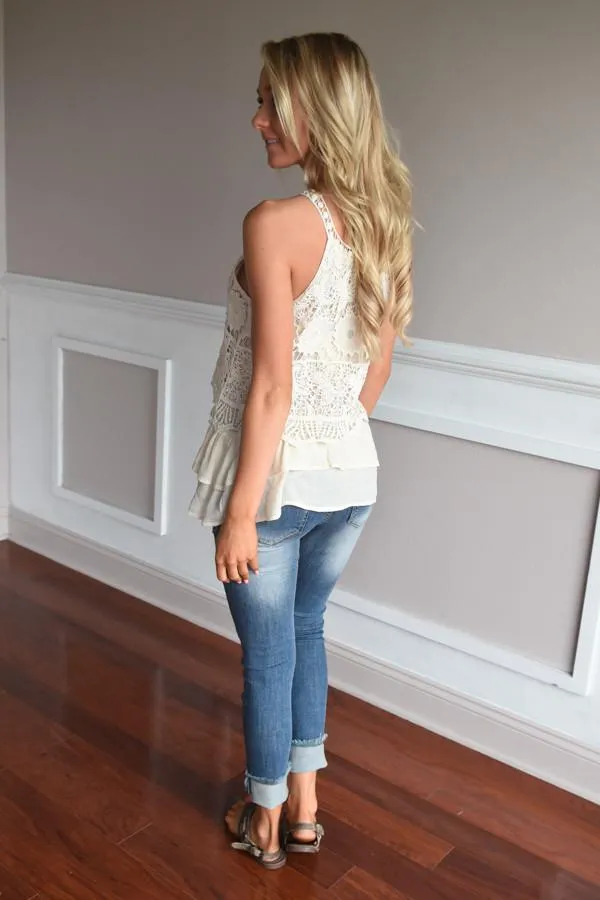 Ruffle My Feathers Crochet Tank