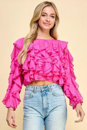 RUFFLE PINK TOP