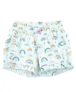 RuffleButts Chasing Rainbows Ruffle Trim Shorts