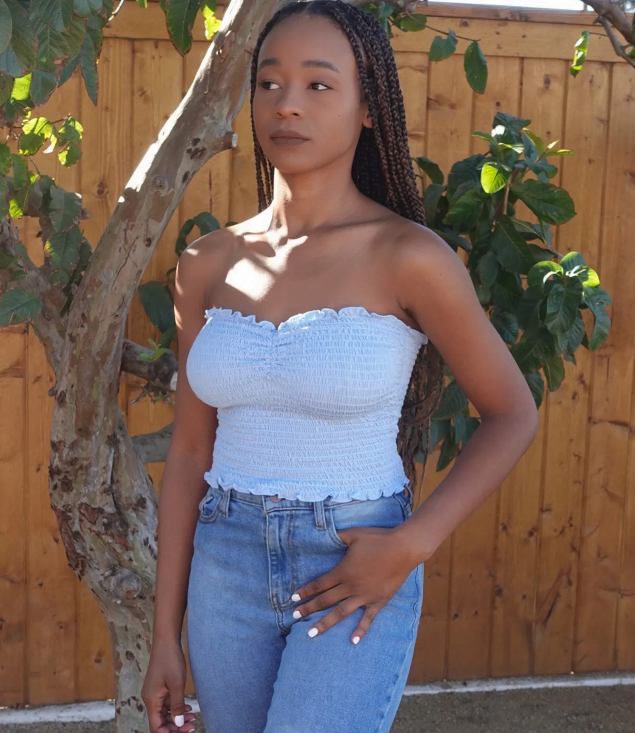 Ryan Ruffle Top(Baby Blue)