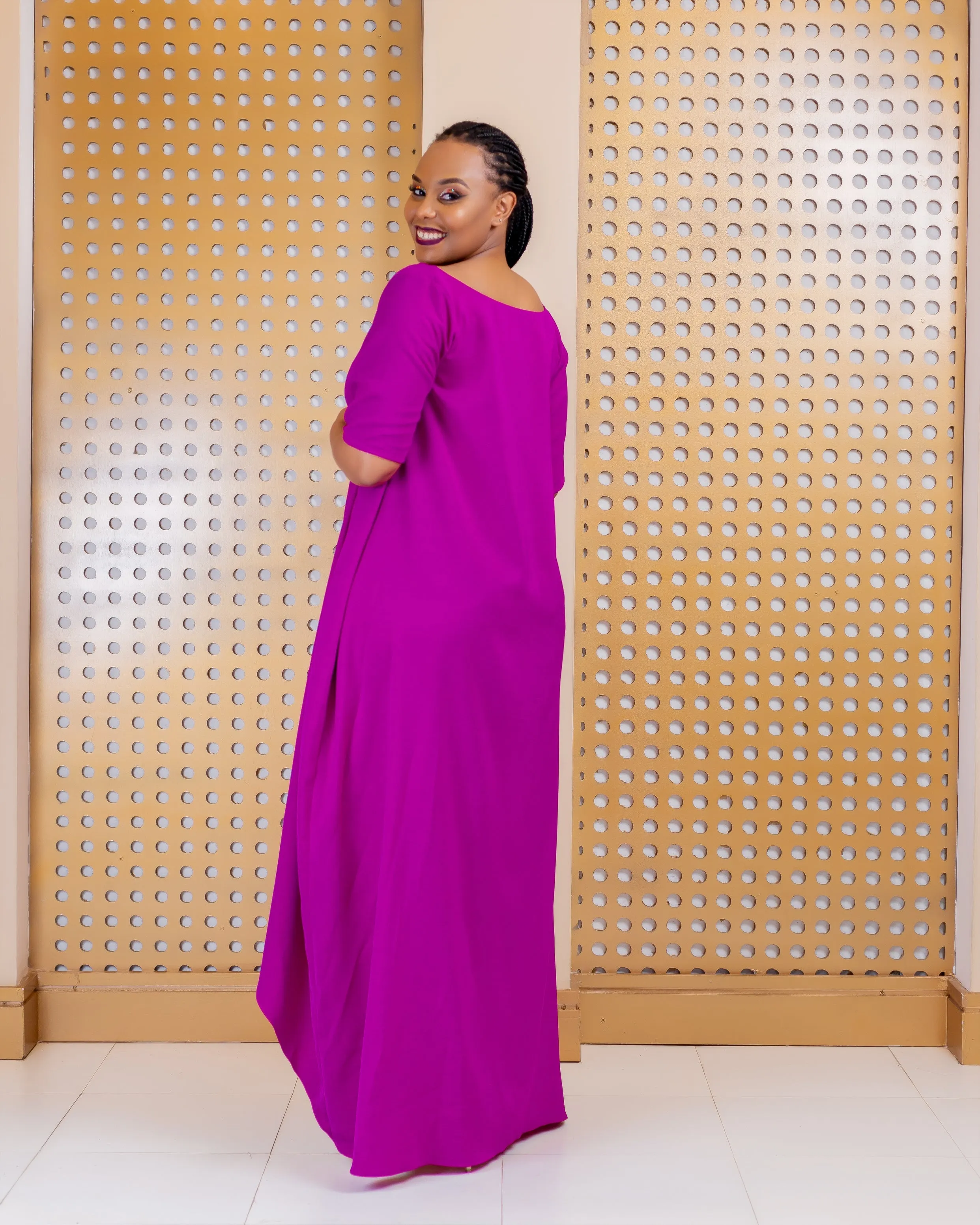 Saito Shift Dress - Fuchsia