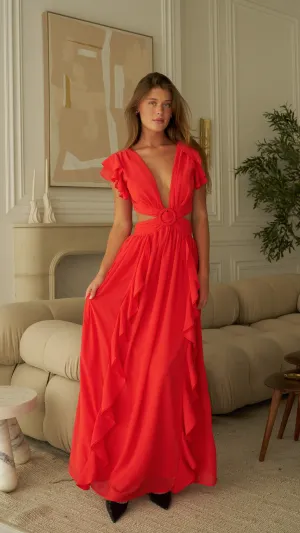 Scarlet Red Maxi Dress