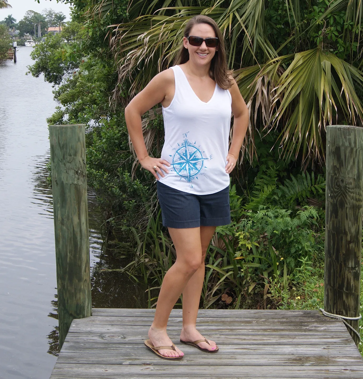 Shore Side Compass Tank Top