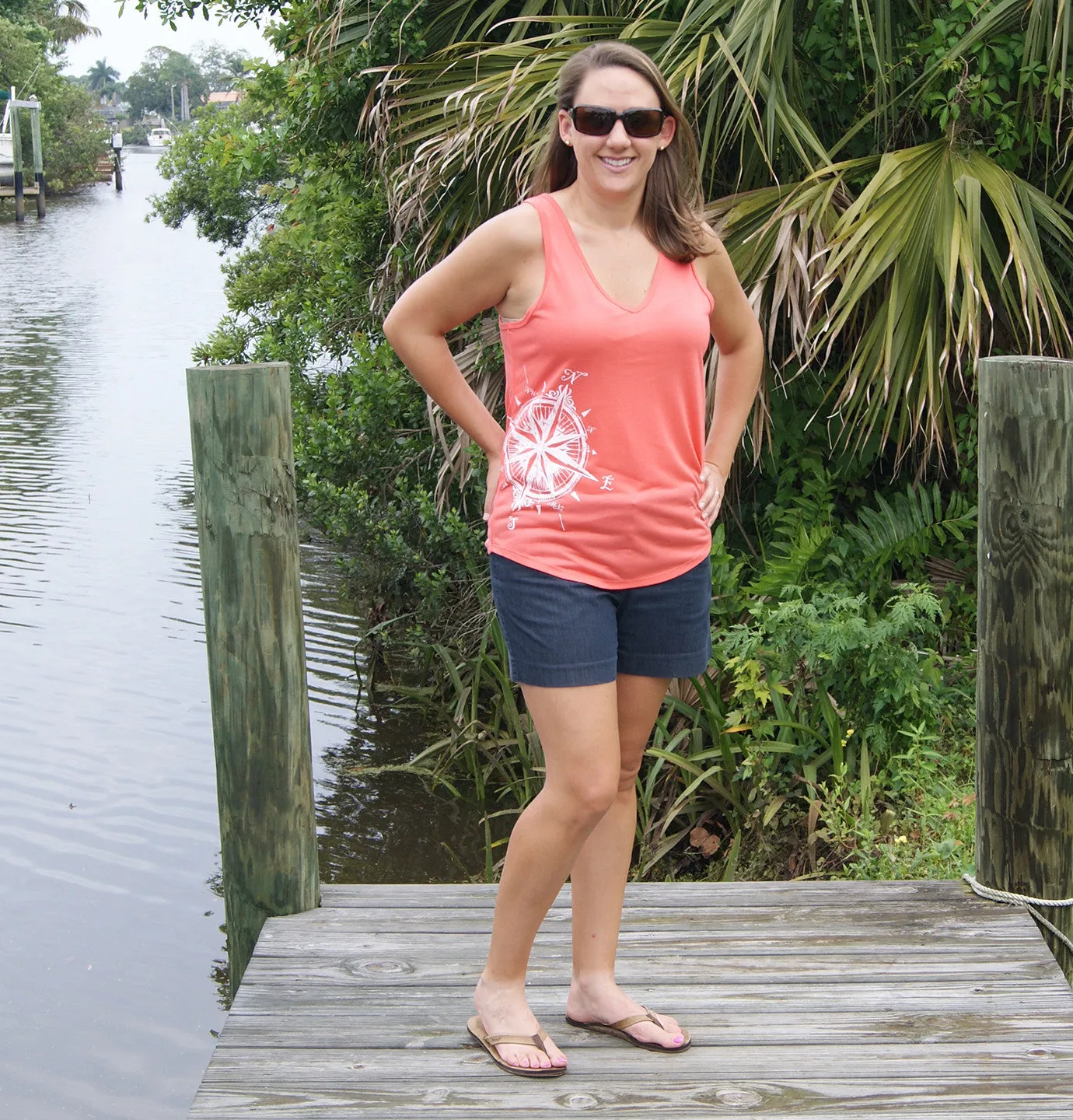 Shore Side Compass Tank Top