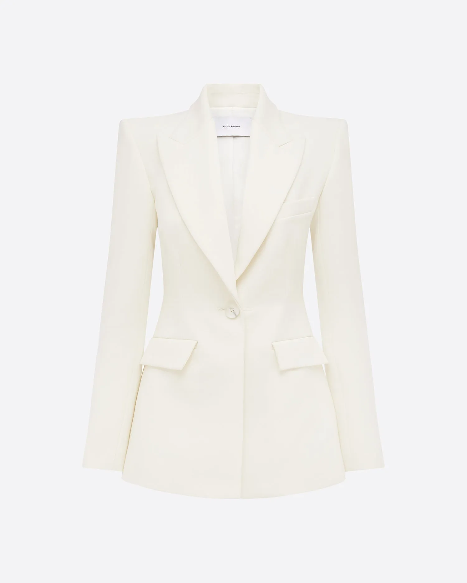Single Breasted Fitted Blazer in Wool Suiting