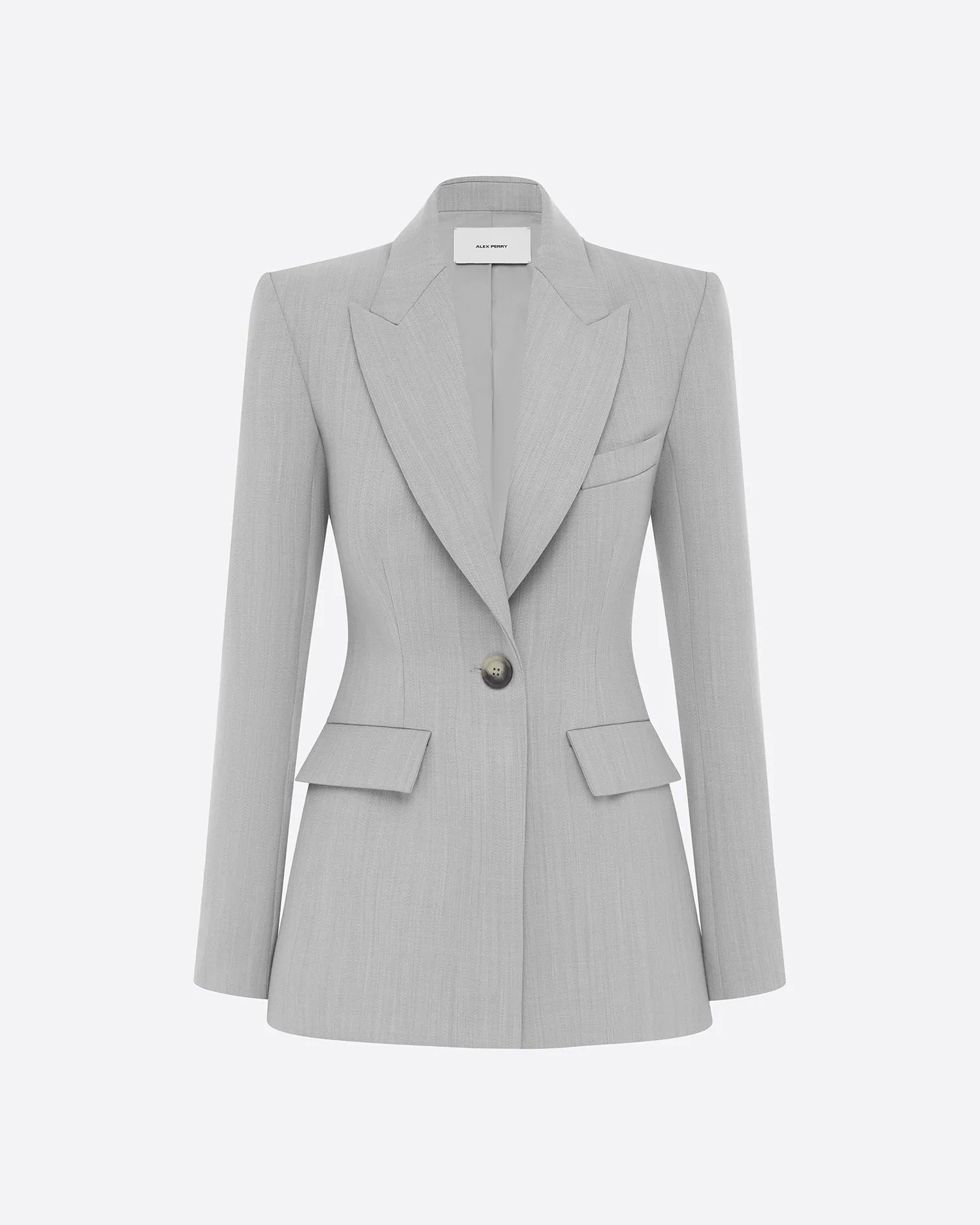 Single Breasted Fitted Blazer in Wool Suiting