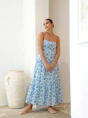 Sleeveless Back Tie Up Maxi Dress