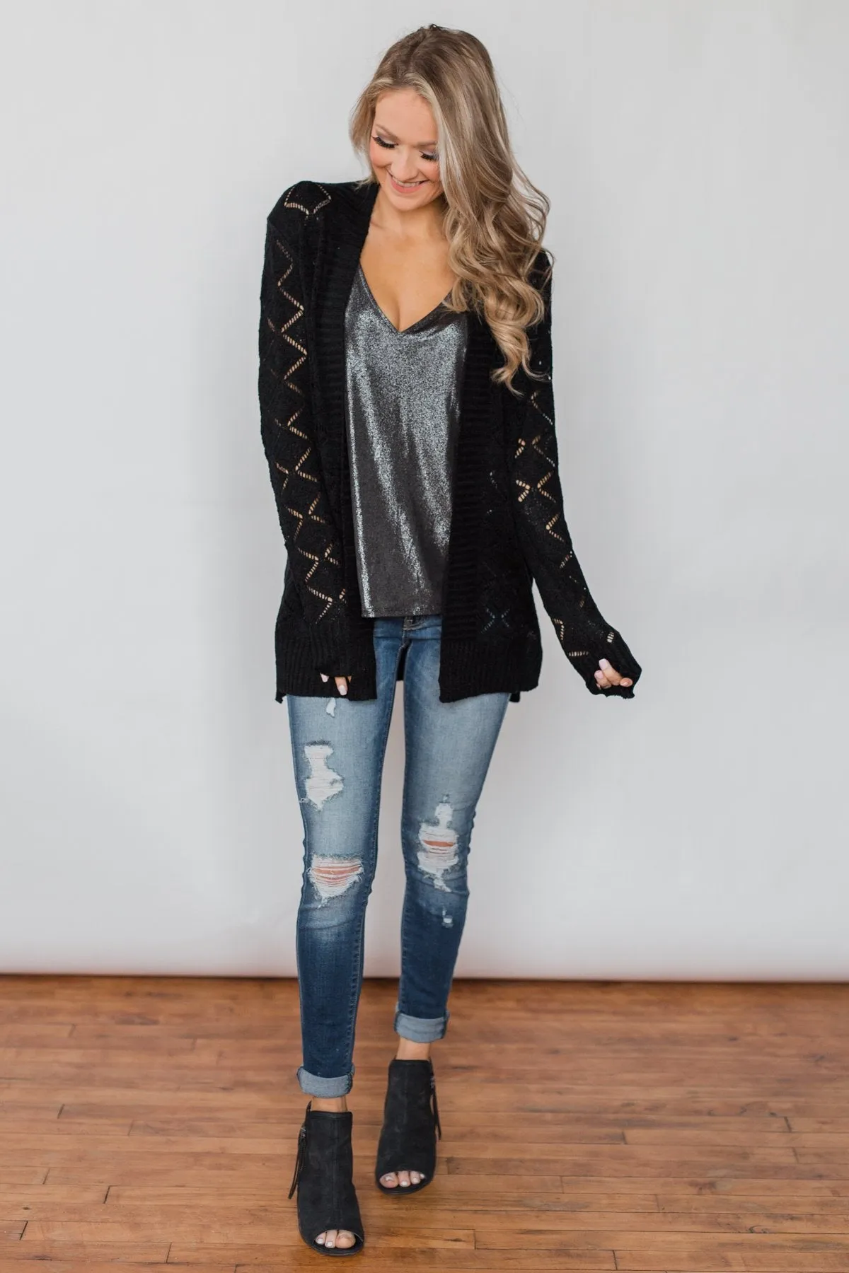 Spark Up The New Year Tank Top- Silver Black