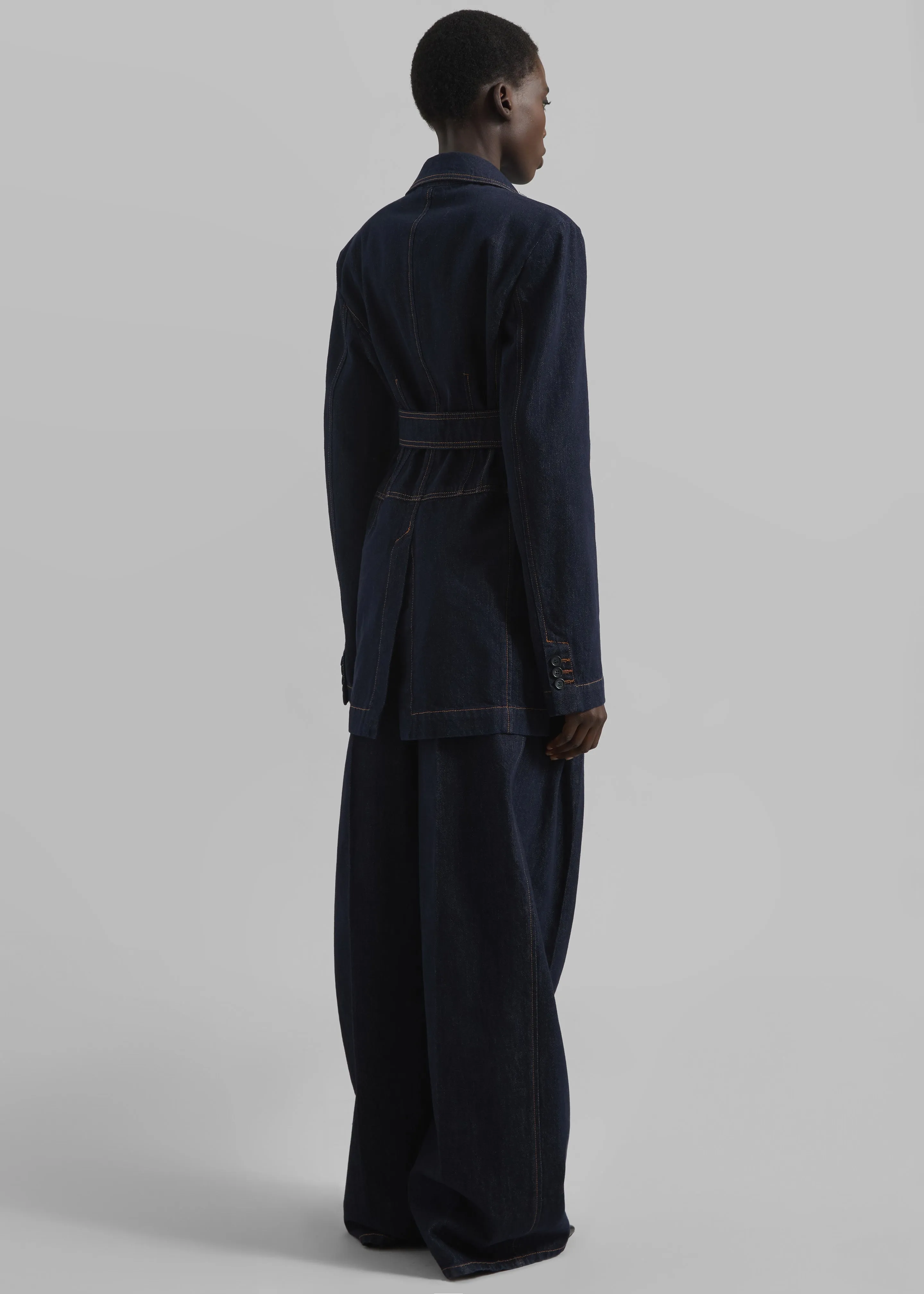 Sportmax Domino Oversized Denim Blazer - Navy
