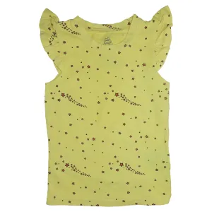 Star Print Ruffle Tank- Yellow