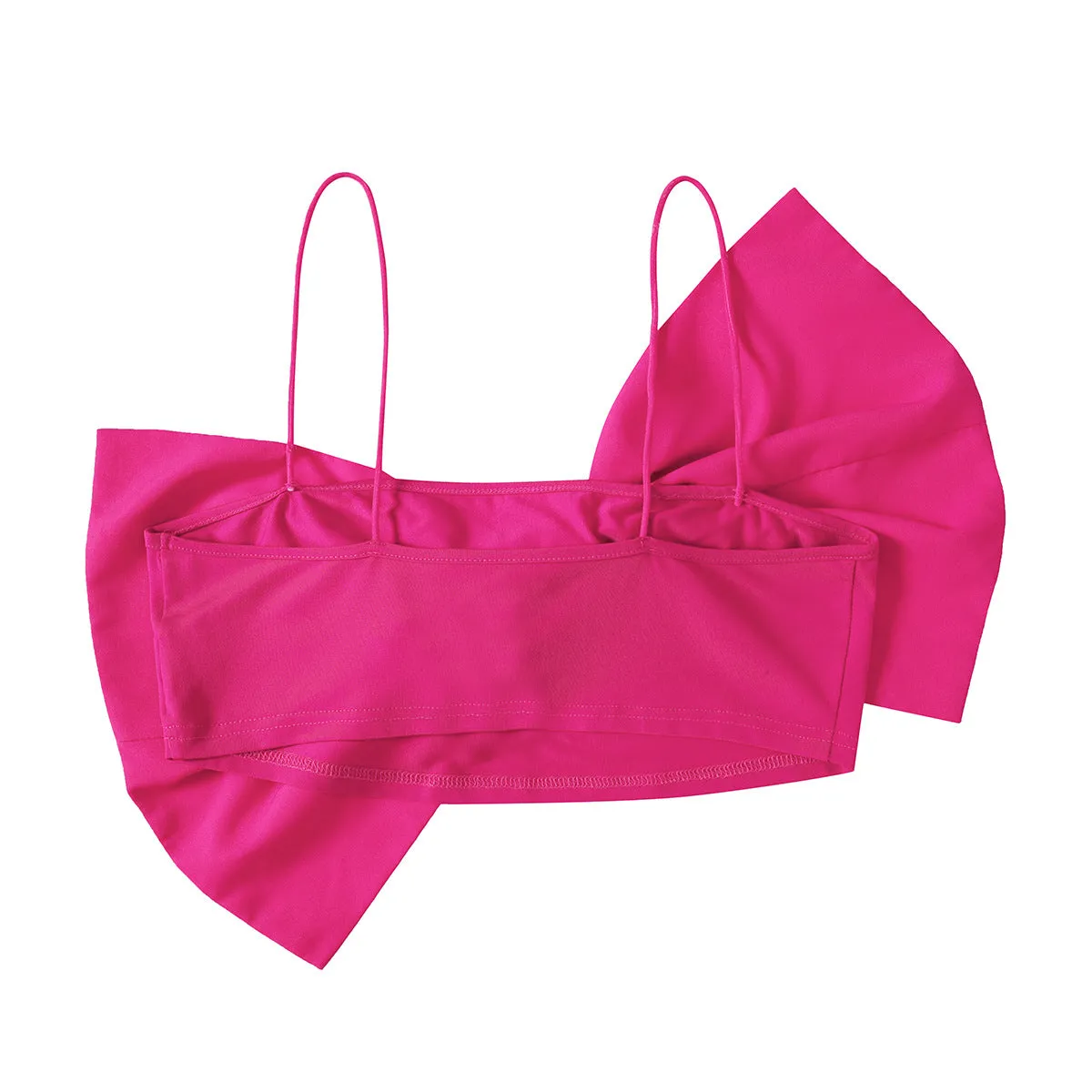Street Chic Girl Backless Solid Color Wrapped Chest Design Sense Top Camisole Women Bowknot Strap Short Vest  C-240517-L2