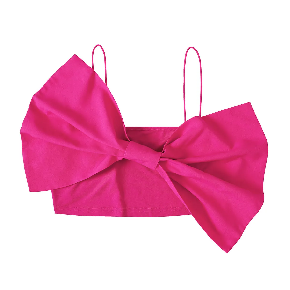 Street Chic Girl Backless Solid Color Wrapped Chest Design Sense Top Camisole Women Bowknot Strap Short Vest  C-240517-L2