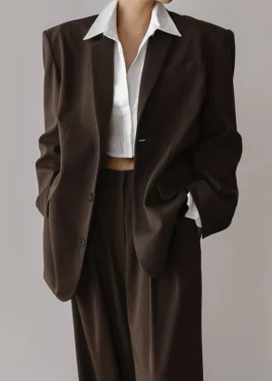 Tansy Oversized Blazer - Chocolate