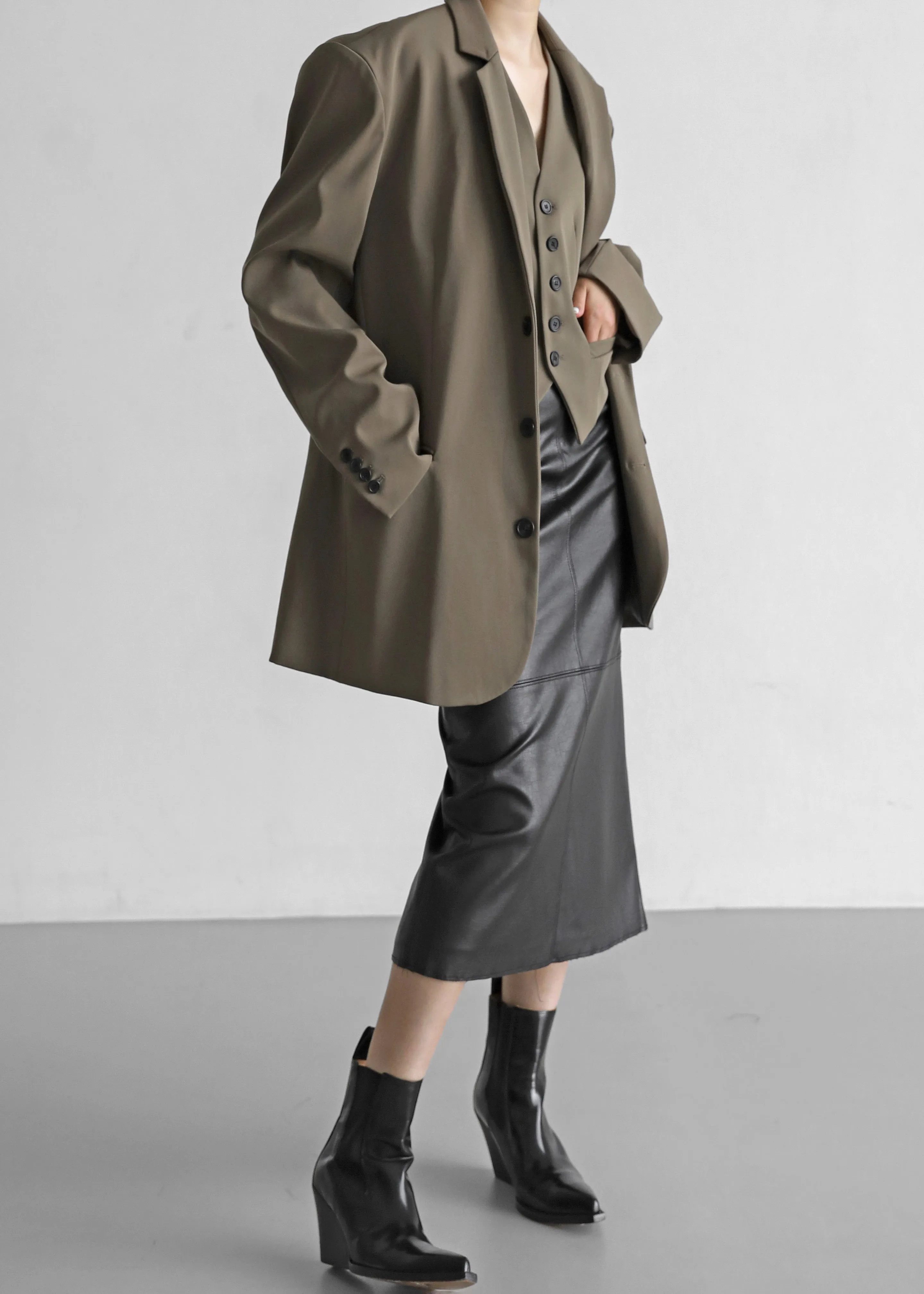 Tansy Oversized Blazer - Olive