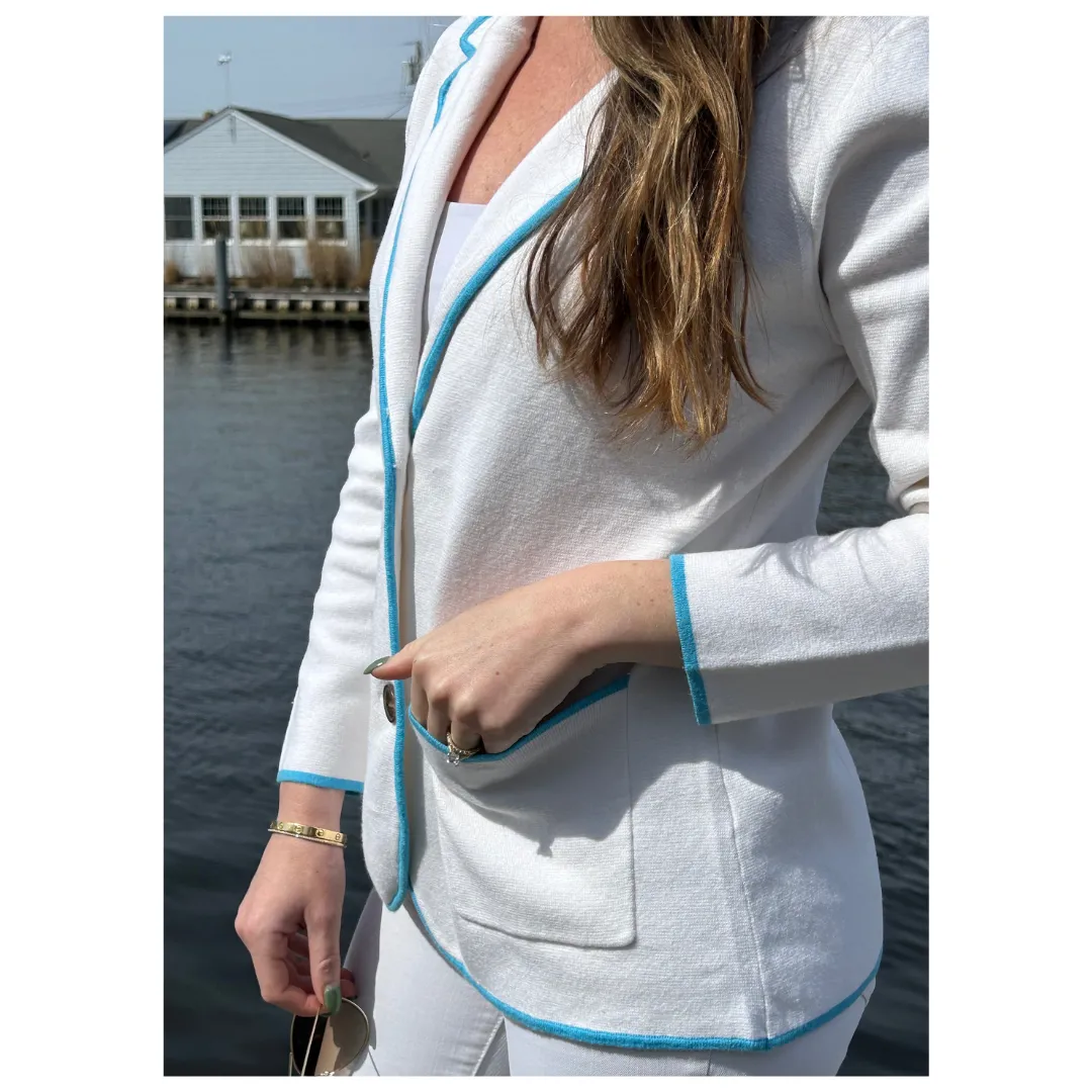 The Palm Beach Blazer | White   Blue