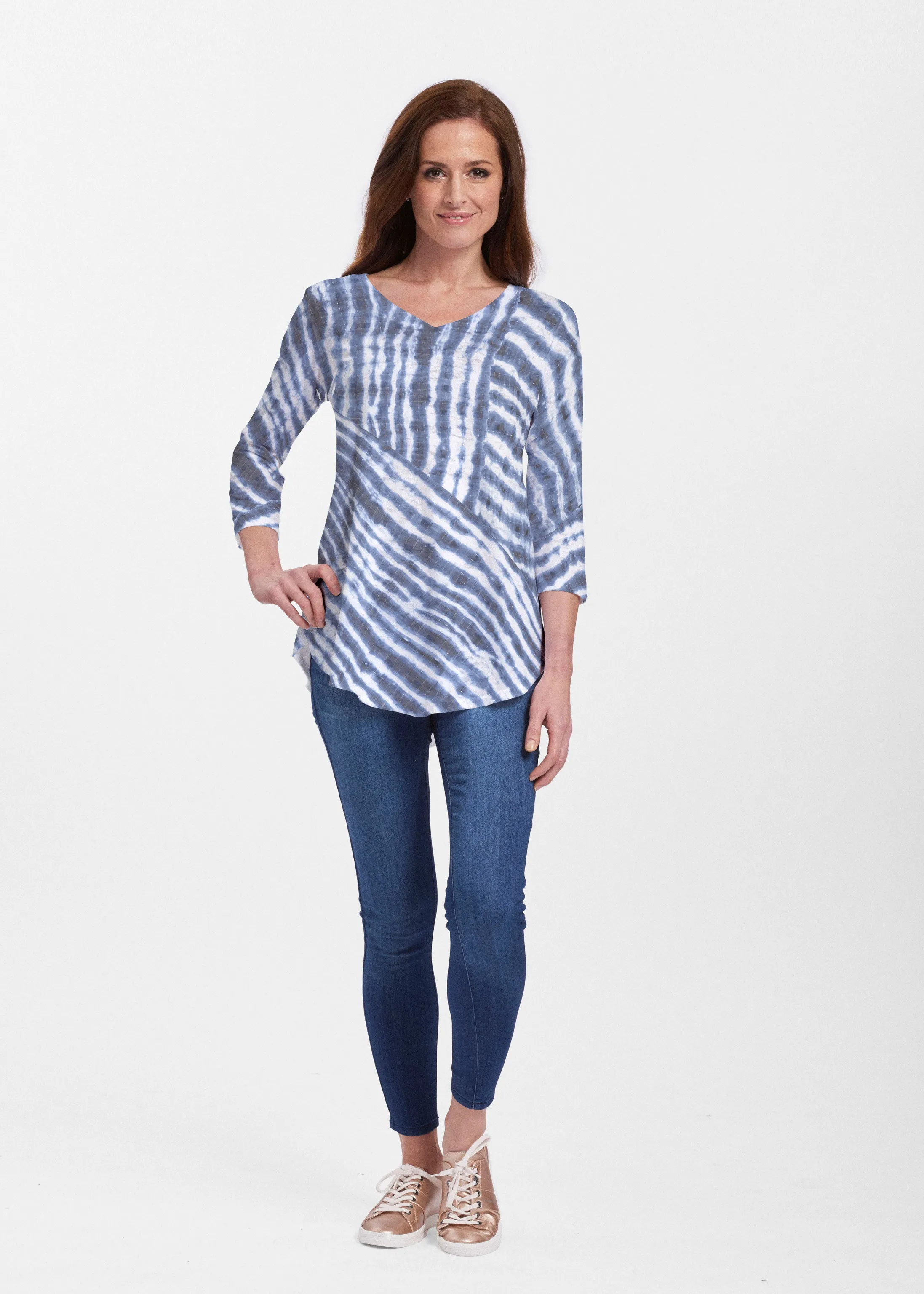 Tie-Dye Ripple (14183) ~ Signature V-neck Flowy Tunic