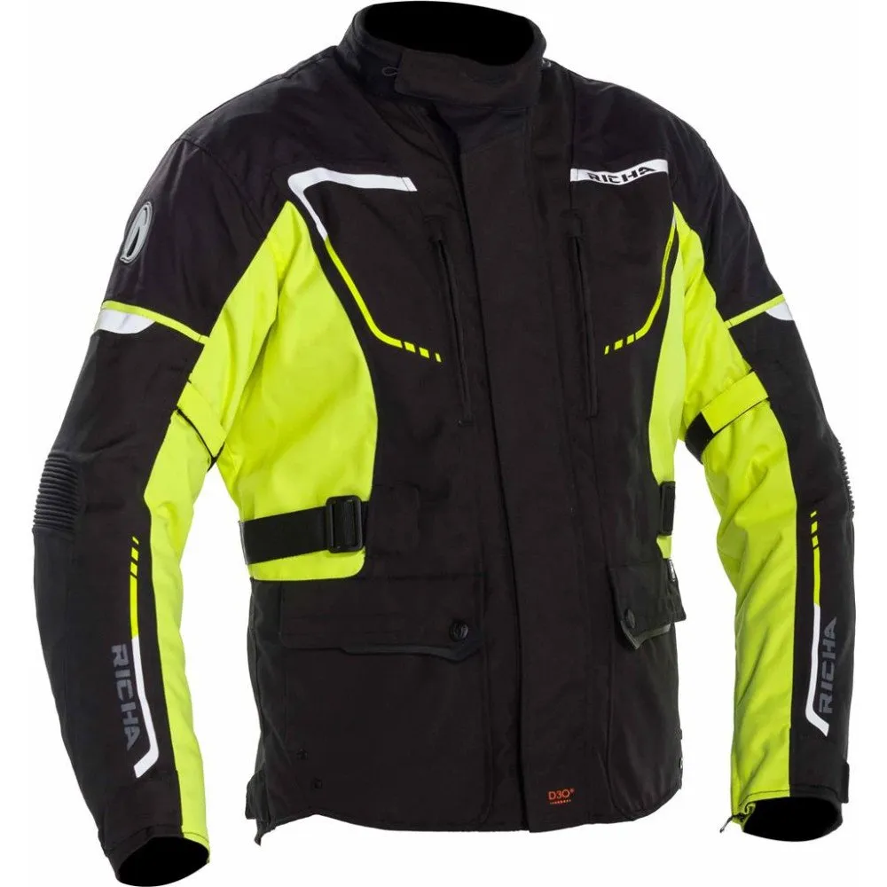 Touring Motorcycle Jacket Richa Phantom 2, Black/Yellow