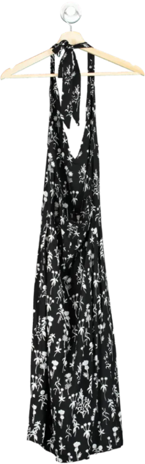 Trendyol Black Floral Halter Maxi Dress UK 4