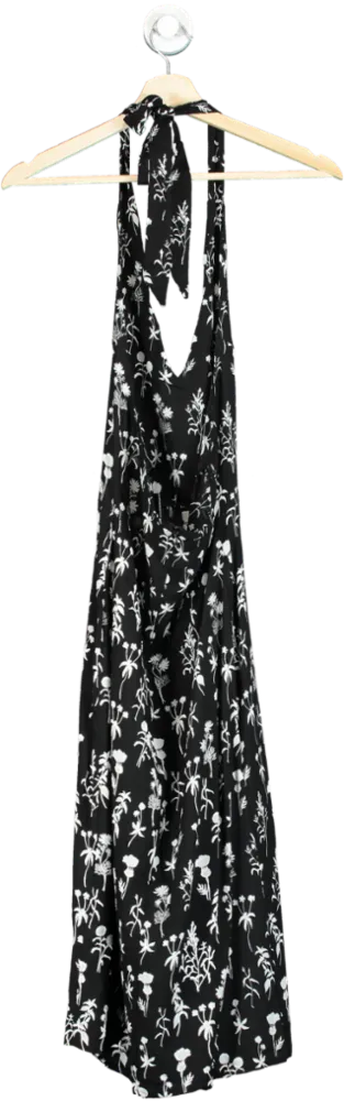 Trendyol Black Floral Halter Maxi Dress UK 4
