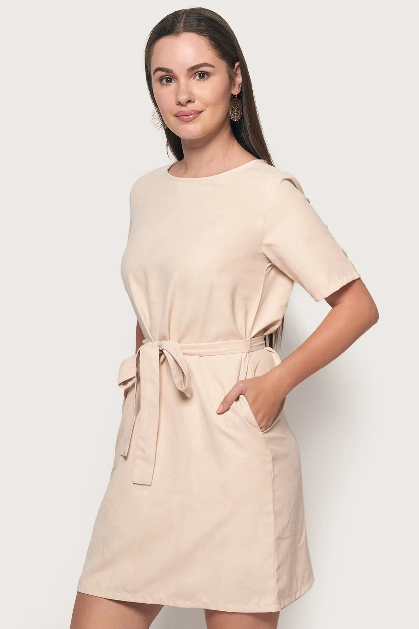 Two-Way Belted Shift Dress