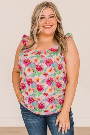 Unbreakable Love Floral Tank Top- Green & Pink