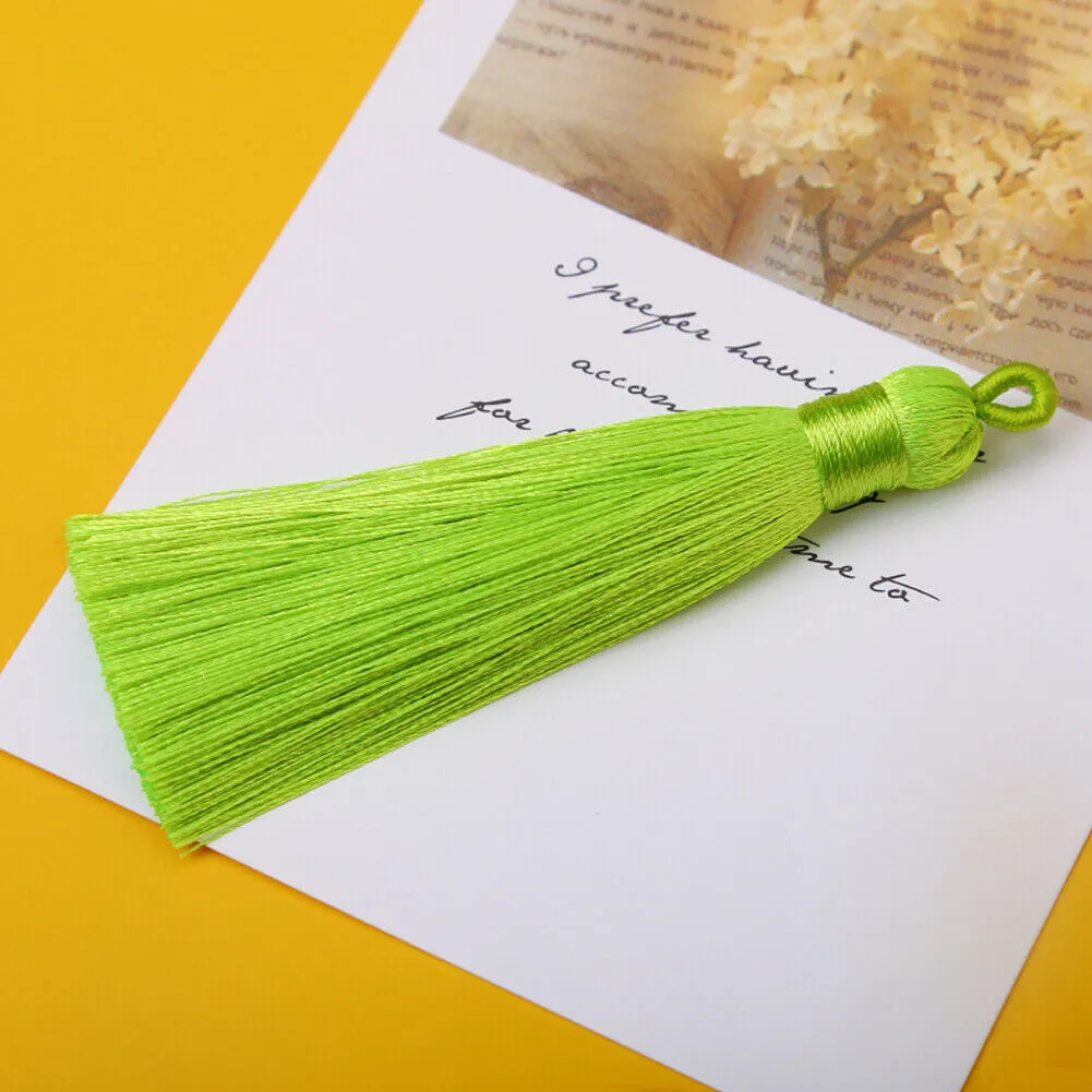 US 30-60Pc 2" Assorted Color Tassel Pendants Wrap Cap Threaded Silk Polyester