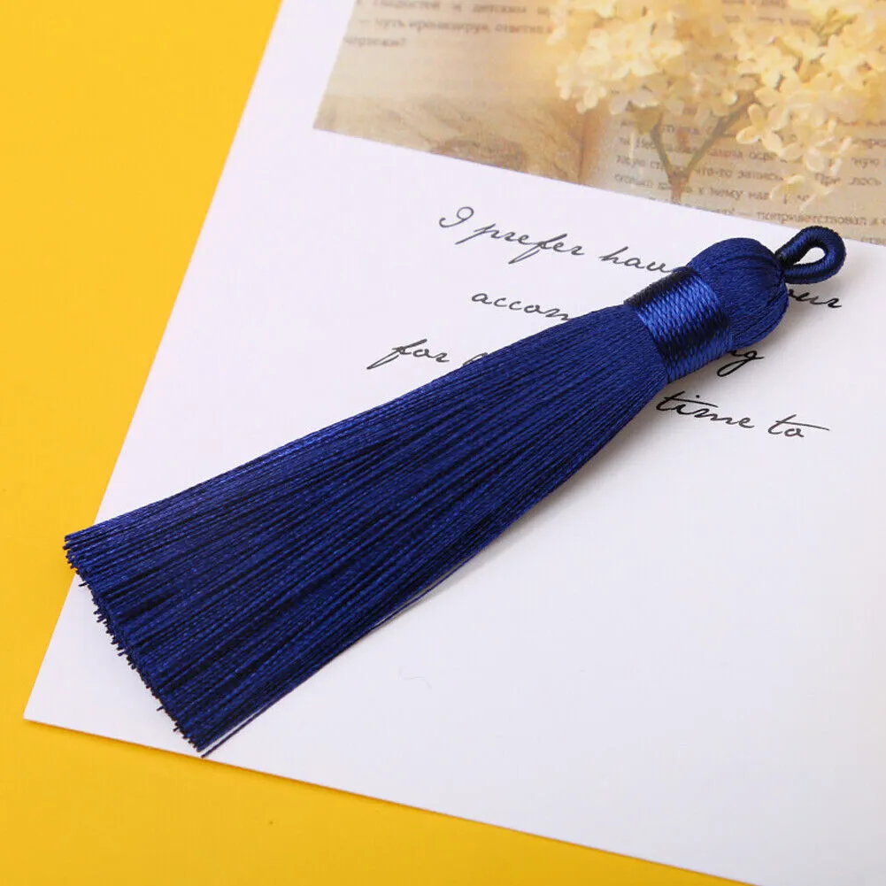 US 30-60Pc 2" Assorted Color Tassel Pendants Wrap Cap Threaded Silk Polyester