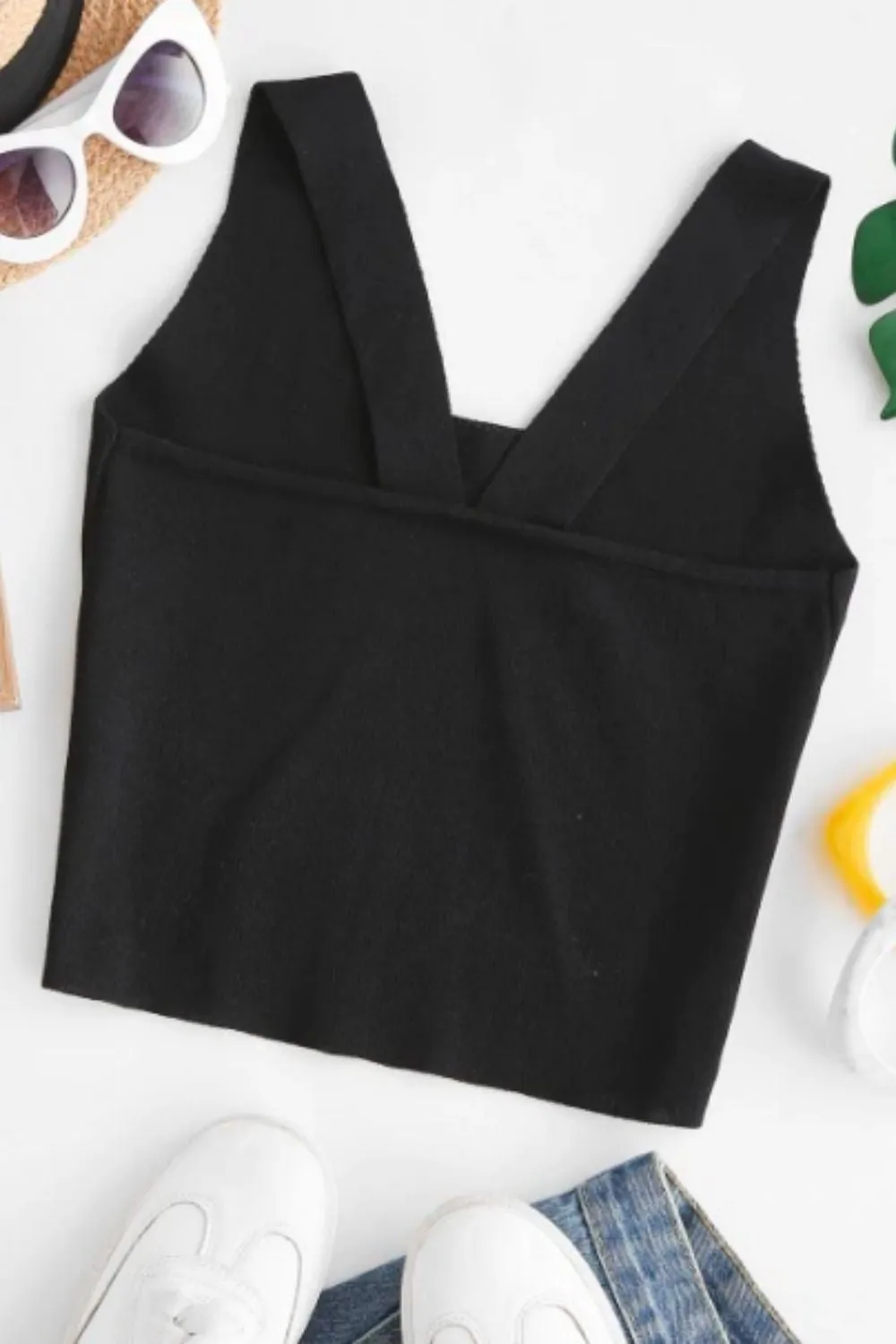 V Back Cropped Tank